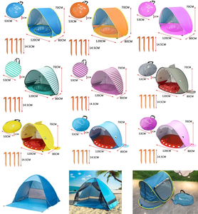 Abri soleil fermeture éclair <span class=keywords><strong>porte</strong></span> requin plage ombre Pop Up bébé tente été plage tente pour enfant - Product Image 6