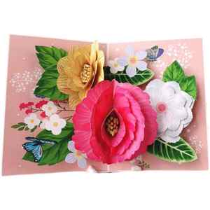 Chizikon yeni tasarım özel kağıt <span class=keywords><strong>Pop</strong></span> <span class=keywords><strong>up</strong></span> kartları güller kiraz çiçek buket 3D <span class=keywords><strong>Pop</strong></span> <span class=keywords><strong>up</strong></span> anneler günü tebrik kartları - Product Image 2