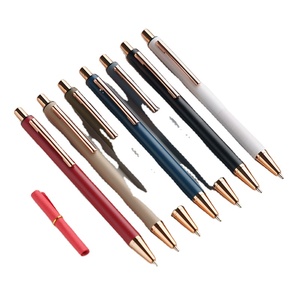 Penna in Gel di metallo pressato stile nordico 0.5mm Logo regalo di lusso di lusso inciso blu rosa verde bianco rosso cancelleria per ufficio - Product Image 1