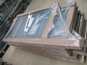 Valla de malla de alambre para manualidades de hierro, puerta doble, puerta de jardín económica europea con revestimiento de Pvc verde con poste redondo de bloqueo de seguridad - Product Image 3