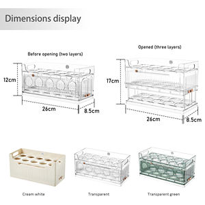 Boîte <span class=keywords><strong>de</strong></span> rangement pour œufs pliable à 3 couches, support pour œufs <span class=keywords><strong>de</strong></span> réfrigérateur avec échelle <span class=keywords><strong>de</strong></span> temps pour <span class=keywords><strong>l</strong></span>'utilisation alimentaire - Product Image 6