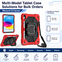 Étui robuste en silicone PC avec support rotatif à 360° et sangle d'épaule pour iPad A16 11e génération 2025, iPad 10e génération 10.9 2022 OEM ODM