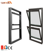 Fenêtres coulissantes verticales modernes en aluminium sur mesure, fenêtres à double battant en verre aluminium pour maison, hôtel, villa