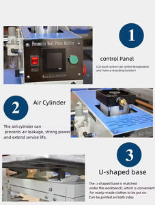 Imprimantes DTF Semi-Automatiques Pneumatiques Double Station 220V, Machine d'Impression de Logos pour Maillots et <span class=keywords><strong>Flocage</strong></span> - Product Image 4