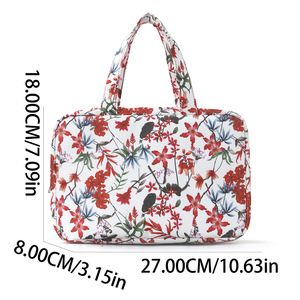 Trousse de Toilette Vintage Pliable à Quatre Volets, Imperméable, Grande Capacité, Rangement Cosmétique, Séparation Sec/Humide, Portable pour Salle de Bain - Product Image 6