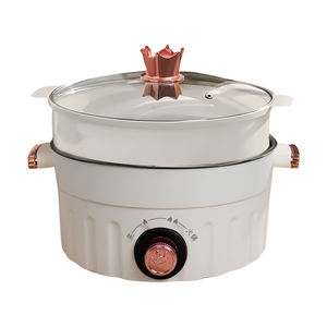 Thick and <b>Large</b> Capacity Non-Stick Coating Multifunctional Electric Hot Pot <b>with</b> Tempered Glass <b>Lid</b> for Hotel and Home Use - Product Image 1