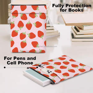 Custom Print Book Protector Sleeve Waterproof Polyester Book <span class=keywords><strong>Cover</strong></span> Portátil <span class=keywords><strong>Kindle</strong></span> Zipper Pouch com bolso frontal - Product Image 5