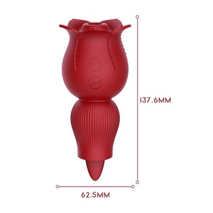 Potente Succhiatore per Capezzoli, Vibratore a Forma di Rosa per Stimolazione Orale e Clitoridea, Giocattoli Sessuali per Donne - Product Image 2