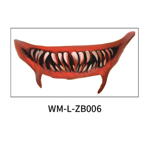 Autocollant de tatouage temporaire 3D étanche <span class=keywords><strong>Thriller</strong></span> Lip DIY Halloween Horror Big Mouth Face Decoration - Product Image 4