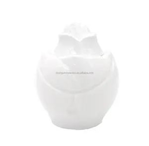 新产品低价罐式集装箱高品质精美花式贴花白色陶瓷专用设计带盖饮用糖罐
