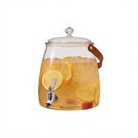 1 Galon Jug Plastik PET untuk Teh dan Infus Buah, Dispenser Minuman dengan Keran, Wadah Jus untuk Rumah, Kantor, dan Pesta