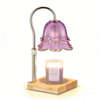 Lampe chauffe-cire électrique en forme de fleur, brûleur de cire, lampe de table à intensité variable pour chambre à coucher, cadeaux de mariage et d'anniversaire