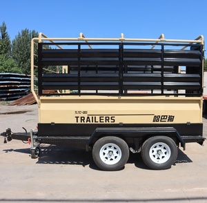 10 * 5ft bétail transport d'animaux semi-<span class=keywords><strong>remorque</strong></span> remorques de <span class=keywords><strong>voiture</strong></span> à essieu tandem - Product Image 1