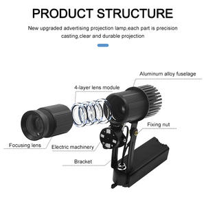 Проектор Track <span class=keywords><strong>Gobo</strong></span>, 25 Вт, индивидуальный рисунок для рекламы, черный цвет, Yufan, логотип в стиле Track, проекторы <span class=keywords><strong>Gobo</strong></span> - Product Image 6