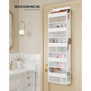 Over The Door Organizer 5 Tier Hanging Storage <b>Shelf</b> Foldable Transparent Closet Storage Rack For Behind Door Use - Product Image 2