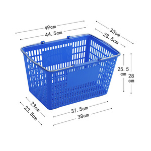 Cesta de compras con marco de plástico grueso y asa de hierro para almacenamiento y organización de productos de supermercado - Product Image 3