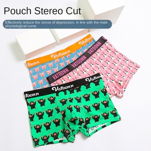 Boxers en coton pour hommes, taille mi-haute, imprimés de dessins animés, <span class=keywords><strong>tendance</strong></span>, antibactériens, entrejambe large, taille grande, respirants, sport - Product Image 2