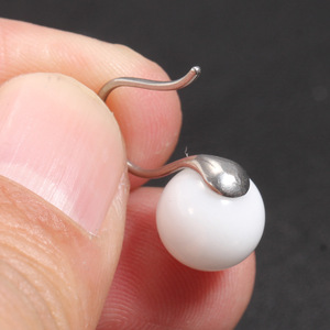 White And <b>Black</b> Imitation Pearl <b>Stud</b> <b>Earrings</b> 10mm Stainless Steel Women's Jewelry Fashion Dangle <b>Earrings</b> - Product Image 4