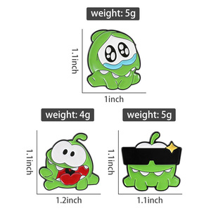 Broches en émail Monstre Vert Mignon, Visage Triste Pleurant avec Lunettes de Soleil, Broche de Dessin Animé, Badge de Revers, Bijoux en Gros - Product Image 6