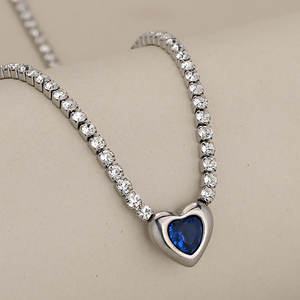 Collar de Moda Personalizado de Acero Inoxidable 316L con Baño de Oro PVD de 18K, Joyería Fina, Collar de Zirconia Tipo Tenis para Mujer - Product Image 4