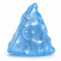 Jouet anti-stress souple et malléable en forme de bloc de fromage triangulaire bleu Vaseline, à presser pour soulager le stress