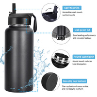 Bouteilles d'eau isothermes WeVi personnalisées de 32 oz, écologiques, en acier inoxydable, avec couvercle sécurisé pour eau bouillante, isolation sous vide 12-24h, idéales pour la salle de sport