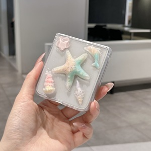 <span class=keywords><strong>Coque</strong></span> <span class=keywords><strong>de</strong></span> <span class=keywords><strong>téléphone</strong></span> transparente scintillante style océan <span class=keywords><strong>Kawaii</strong></span> 3D avec coquillage et étoile <span class=keywords><strong>de</strong></span> mer, et sangle à perles pour Samsung Z Flip 8 7 6 5 4 pliable - Product Image 3