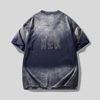 T-shirts pour hommes surdimensionnés en coton 100% vintage, lavés à l'acide, style hip-hop, logo personnalisé, poids lourd