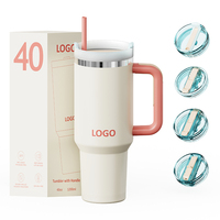 Gobelet isotherme en acier inoxydable à double paroi avec poignée, tasse à sublimation pour boissons chaudes et froides, 30 oz, 40 oz