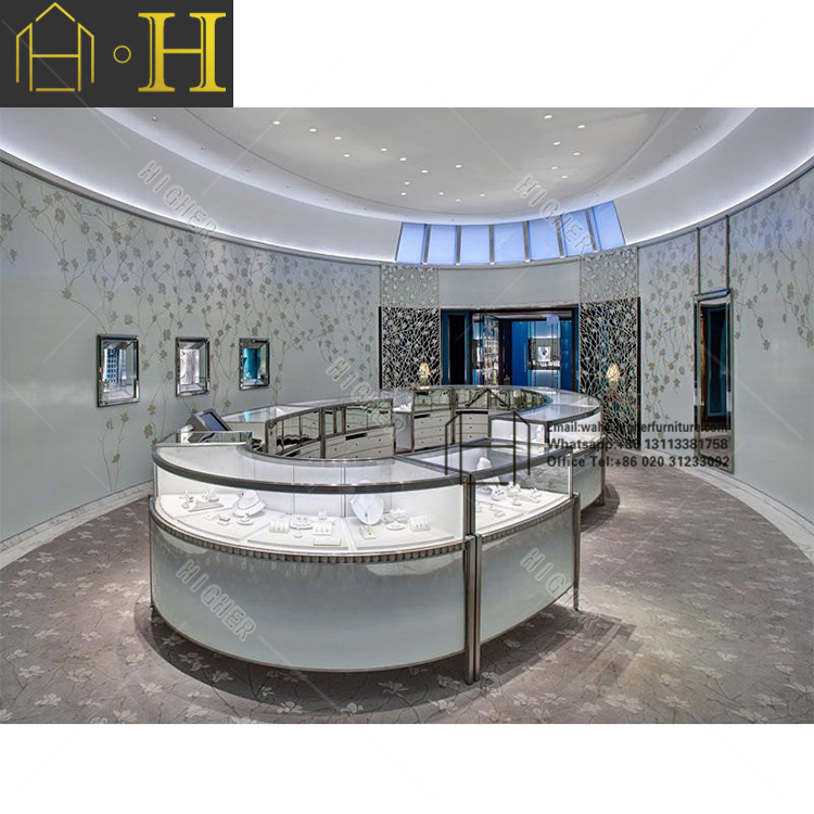 オリジナル デザイナーズショーケース ジュエリー ブティックディスプレイテーブル ジュエリーカウンター付きスーパー9月ラグジュアリージュエリー