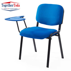 Chaise de bureau empilable en métal avec dossier en maille et tablette d'écriture pour salle d'attente, église, conférence - Vente en gros - Product Image 6