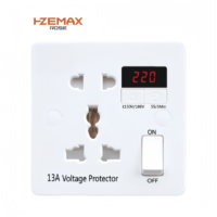 Prise de protection contre les surtensions réglable AC 220V, prise britannique 13A, double prise universelle, dispositif de protection contre les surtensions