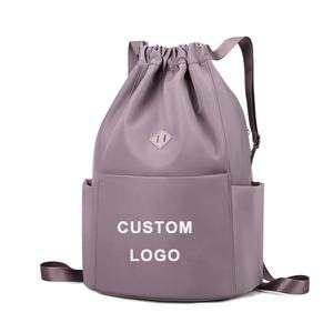 Sac à dos de sport décontracté unisexe 2025 avec logo personnalisé, en nylon et polyester imperméable, sac à cordon pour le fitness et les activités de plein air - Product Image 1