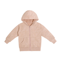 Hoodie anak-anak katun musim gugur bordir kustom Hoodie ritsleting lengan panjang warna Solid anak perempuan kaus atasan