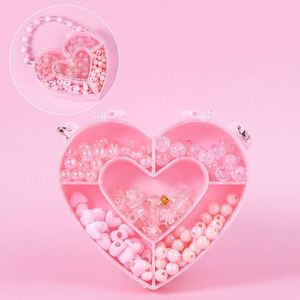 Kit de Fabricación de Joyas con Cuentas en Forma de Corazón, Cuentas Acrílicas Surtidas, Set de Manualidades para Hacer Pulseras y Collares, Regalo para Niñas - Product Image 3