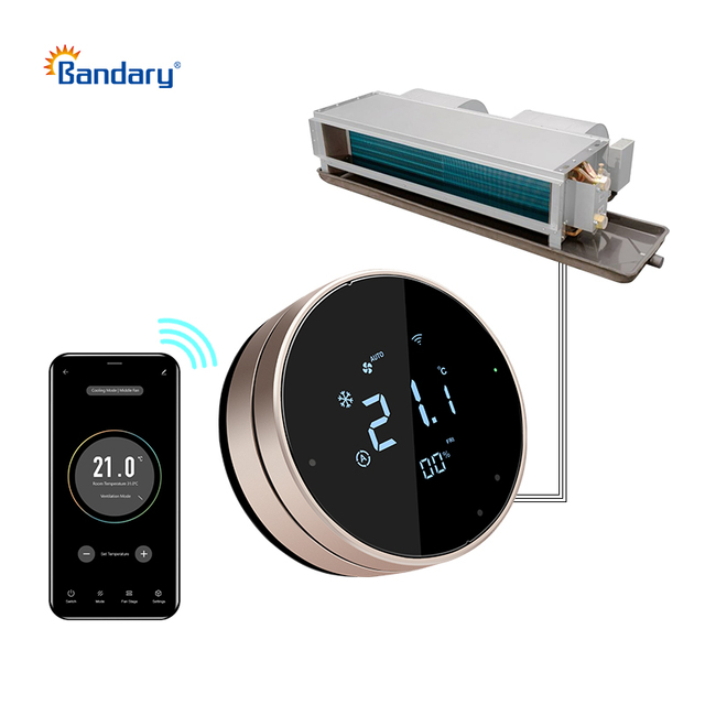 Bandary 2/4pipe 24VAC DC HVAC Thermostat Wifi Smart Thermostat Temperature Controller With Humidity Sensor