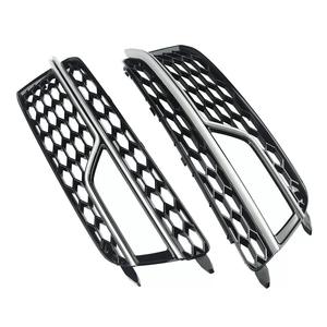Cadre de phare antibrouillard avant Audi A5S5, grille inférieure noire, paire avec garniture électroplaquée, 2013-2016, mise à niveau retrofit - Product Image 1