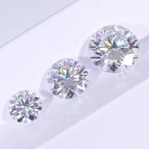 Prix bas Moissanite fournisseur D couleur forme ronde GRA pierre Moissanite en vrac 1carat blanc Moissanite prix par carat