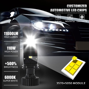 <span class=keywords><strong>Precio</strong></span> <span class=keywords><strong>de</strong></span> fábrica H4 Mini LED Proyector Lente Faro Bombilla 110W 11000LM Haz Alto y Bajo con Matrix H4 RHD LHD Led Faro Bombilla - Product Image 2