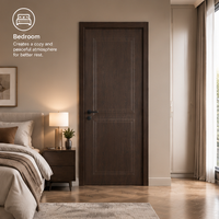 Porte intérieure plate moderne en WPC avec panneau sculpté, laminage membranaire, motifs variés, économique, minimaliste, écologique, ISO