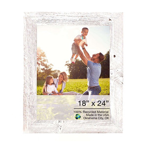 HMS 18x24 rustico bianco lavato cornice in legno con supporto in Plexiglass per la decorazione della casa in stile classico - Product Image 1