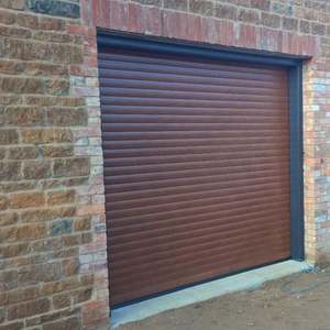 Porte de garage automatique en aluminium noir moderne à grille, prix de gros, villa de luxe, montage encastré - Product Image 1