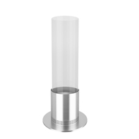 Table de foyer bioéthanol Inno-living Fire Tornado pour extérieur, jardin, en acier inoxydable 304 argenté