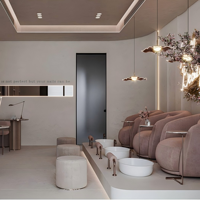 Matériel cosmétique pour ongles, mobilier de salon de beauté, luxe léger, sans plomberie, fauteuils de pédicure incurvés pour salon.