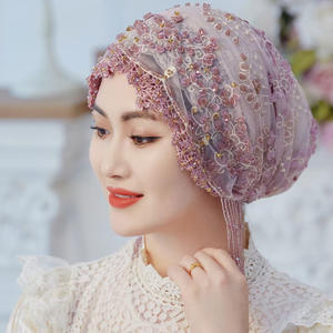 2025 प्रीमियम इस्लेमिक बेडेड टासल घूंघट-कारीगर हस्तनिर्मित हस्तनिर्मित हिजाब - Product Image 1