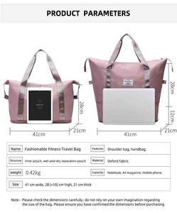 Mochila de Viaje HOJO de Poliéster, Gran Capacidad, Ligera, Impermeable, con Separación para Ropa Seca y Mojada, para Viajes Cortos, Negocios, Maternidad - Product Image 3