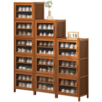 Meuble à chaussures sur pied en bambou haut de gamme, entrée, salon, mobilier de maison, design moderne et simple, 5 étagères, multifonctionnel