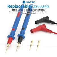 SUNSHINE SS-024B 1000V 20A Cable de prueba con sonda de acero inoxidable y aguja reemplazable para multímetro, herramienta de prueba universal