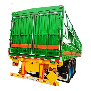 Best price tri-axles livestock transport stake fence semi trailer made in China