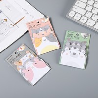 Notas Adhesivas Creativas con Forma de Animales, Post-its de Dibujos Animados Reposicionables, Notas Personalizables con Logotipo, Juego de 6 Libretas Exquisitamente Diseñadas